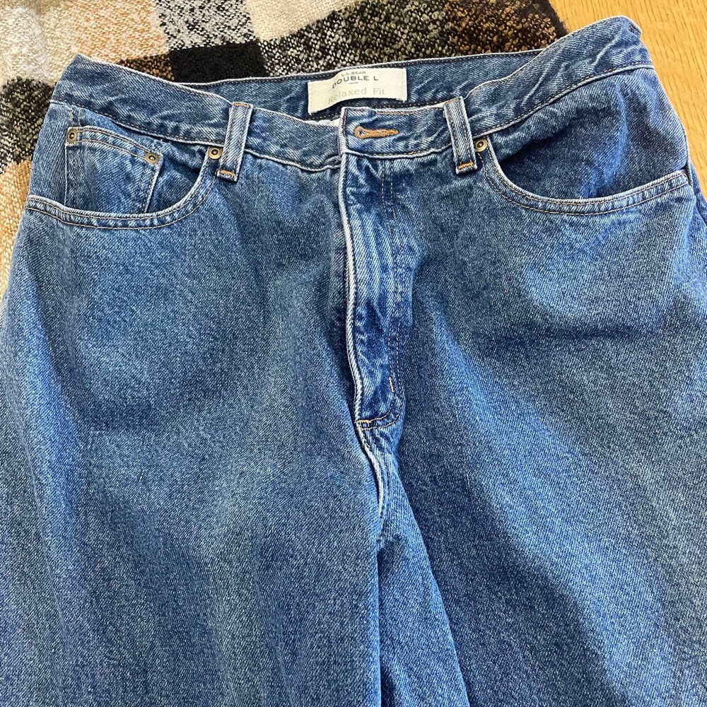 LL Bean vintage flannel lined relaxed jeans